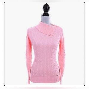 Tommy‎ Hilfiger Women Long Sleeve pink color Turtle Mock Neck Pullover Sweater M
